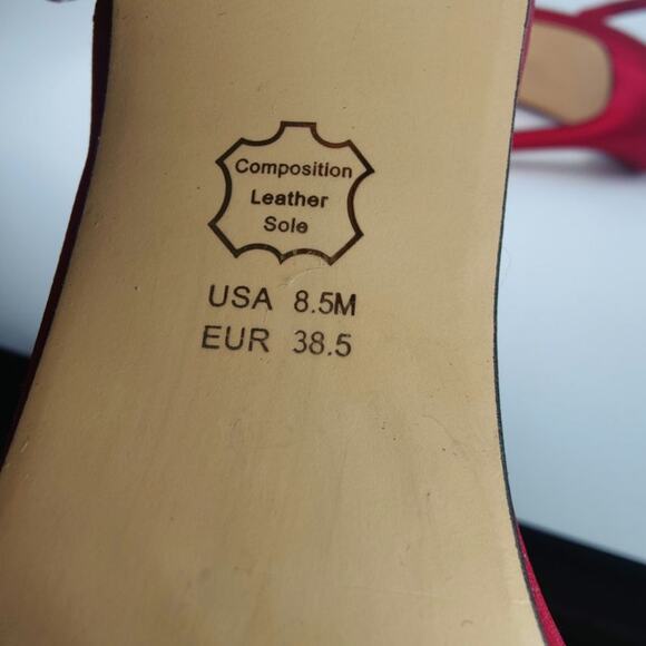 Red Jeweled Peep toe heels by Nina sz 8 - Picture 7 of 8